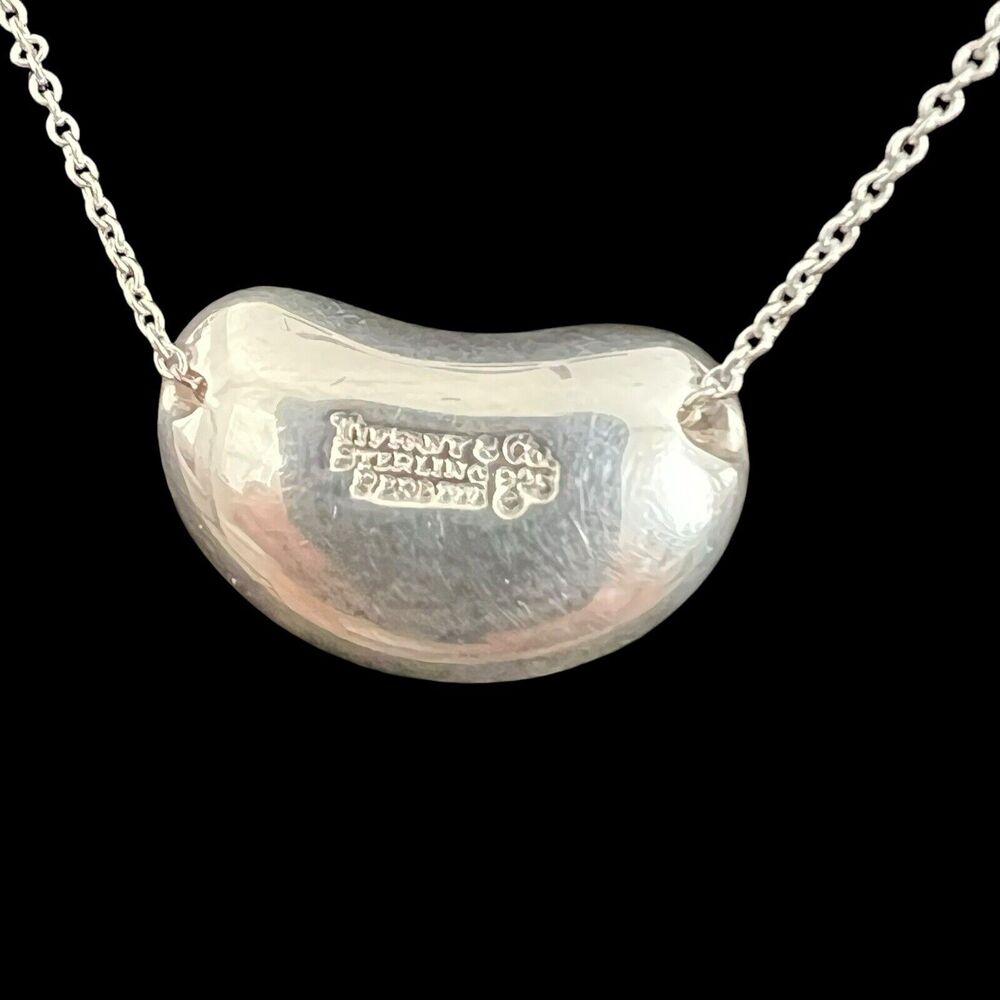 Tiffany & Co Elsa Peretti Bean Pendant in Sterling Silver 18mm on 16” Chain - Picture 6 of 13